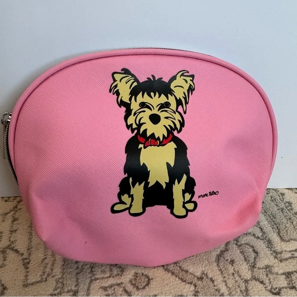 Cute Pink Pouch with Dog Graphic